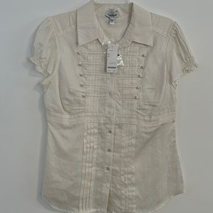 BEBE geneva blouse size L NWT